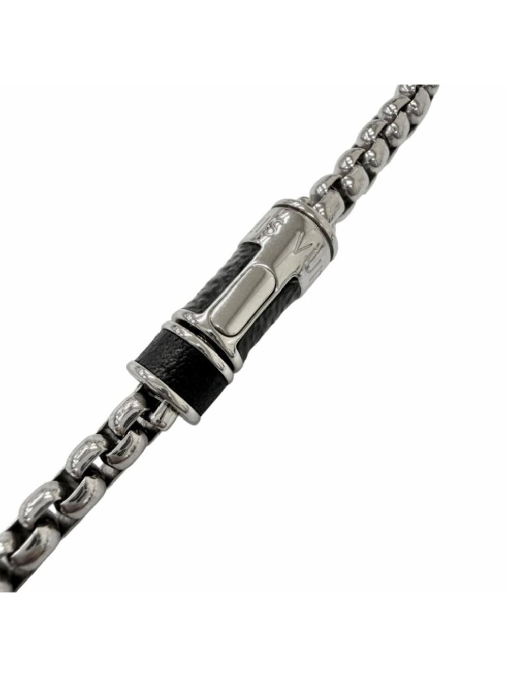 Louis Vuitton Partial Monogram Eclipse Collier Chain Necklace Silver - Picture 5 of 6